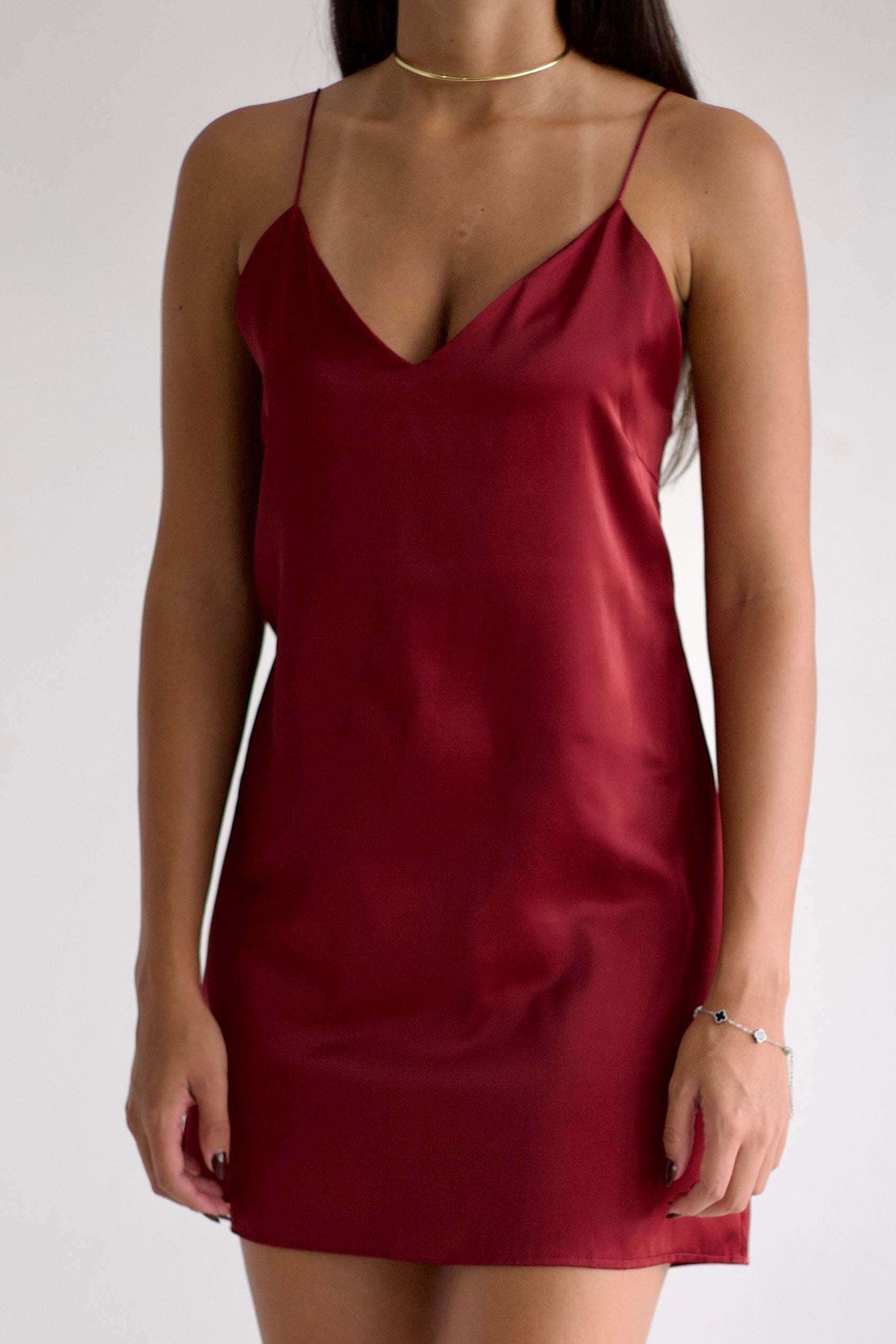 Slip Dress Curto - Cherry
