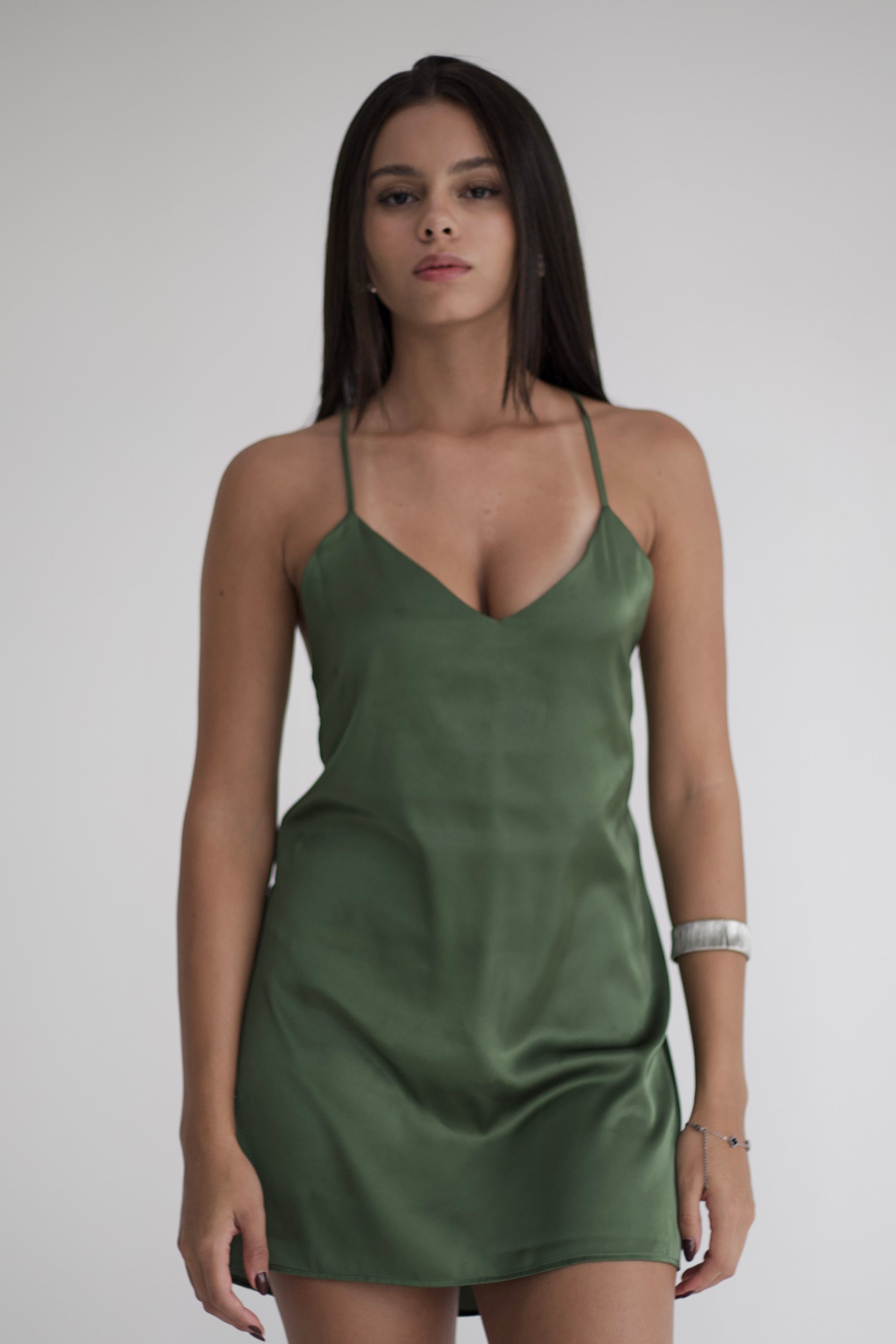 Slip Dress Curto - Verde