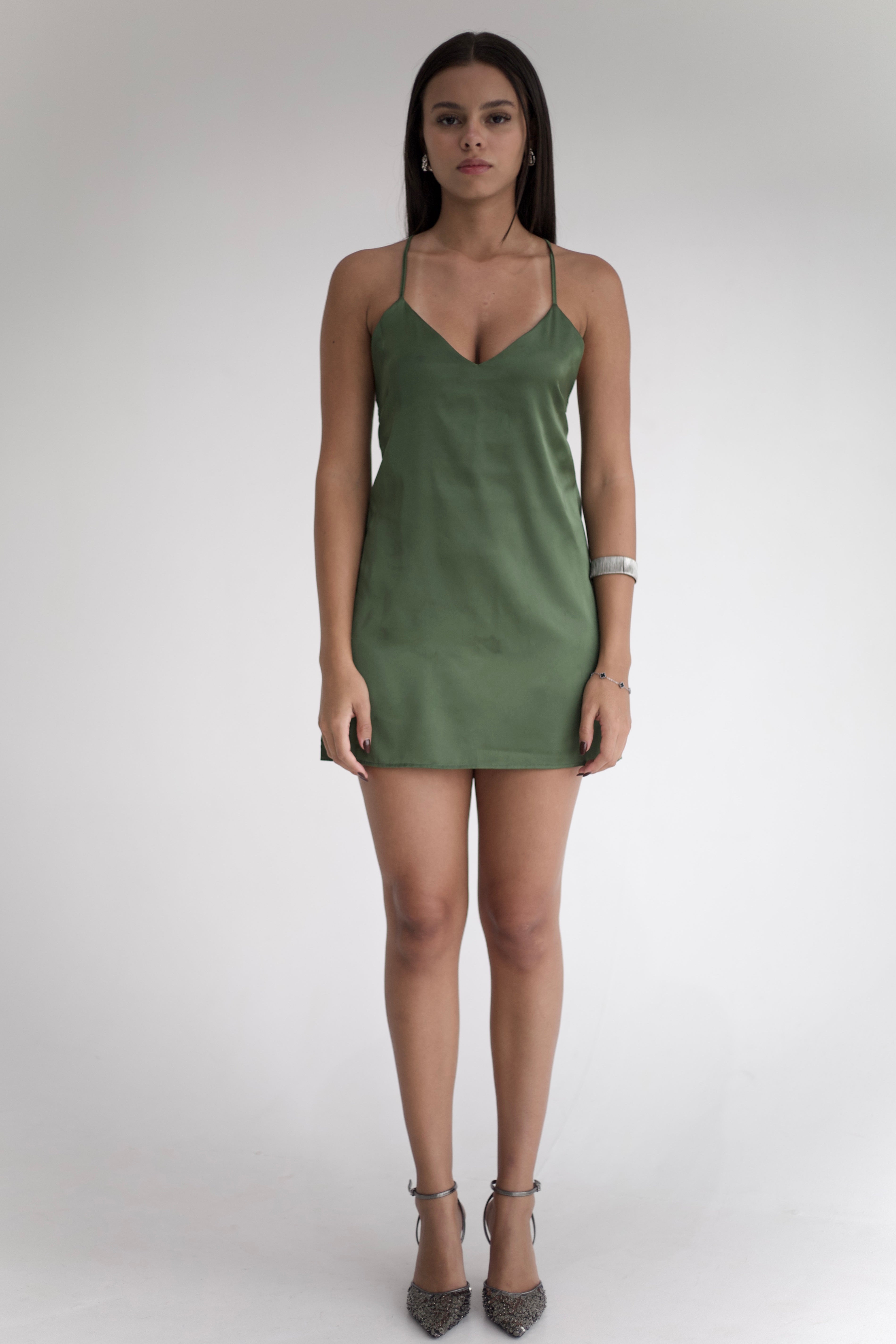 Slip Dress Curto - Verde