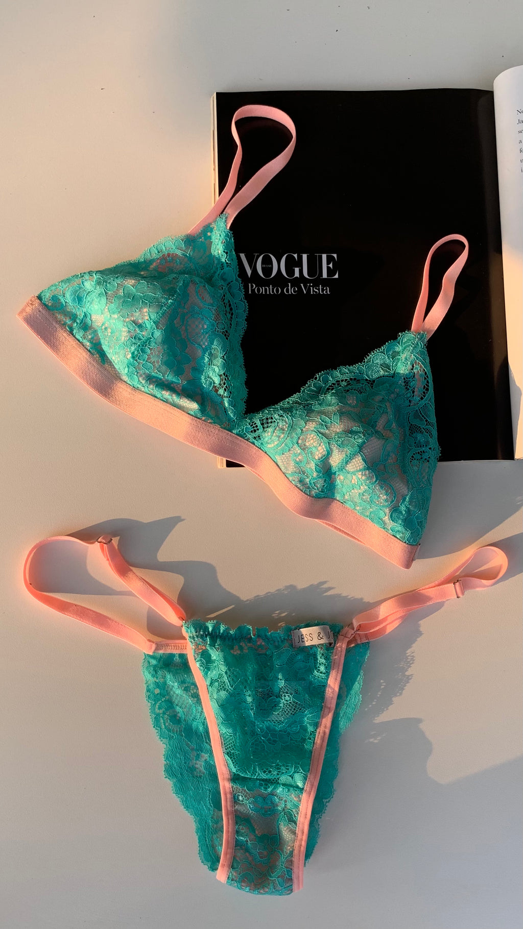 Conjunto Afrodite - Verde com Rose