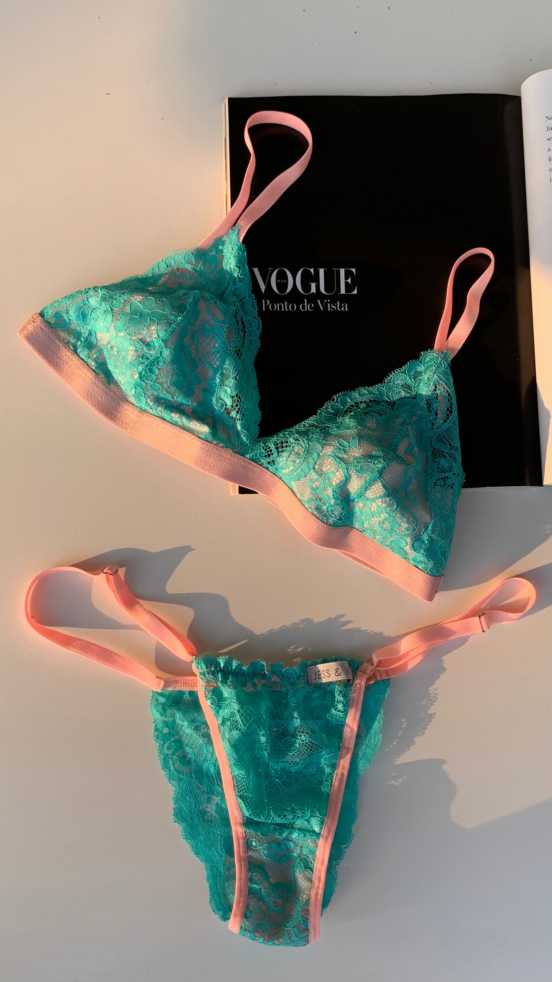 Conjunto Afrodite - Verde com Rose